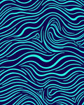 Electric Blue Swirl Pattern Rug