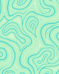 Teal Swirling Fluid Waves Rug