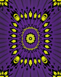 Vibrant Radial Floral Sunburst Design Rug