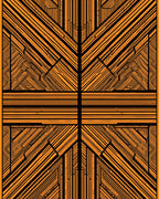 Striking Orange Black Linear Design Rug
