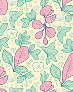 Pastel Floral Outline Design Rug