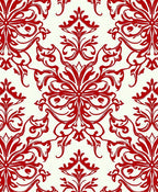 Red Floral Damask Pattern Rug