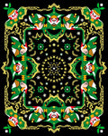 Green Floral With Yellow Accents Pattern Rug