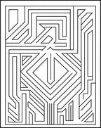 Modern Geometric Maze Pattern Rug