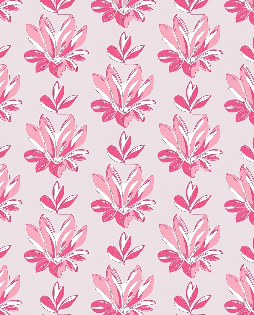 Bold Floral Pink Abstract Pattern Rug