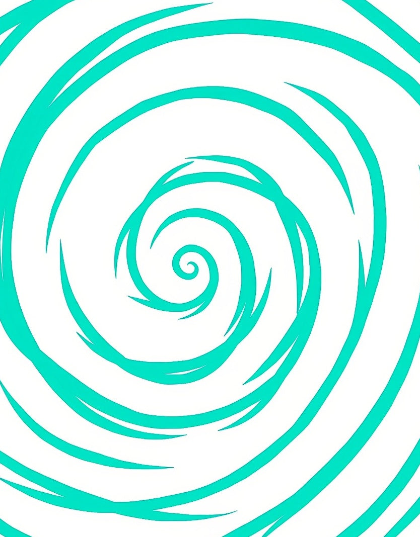 Turquoise Swirl Abstract Pattern Rug