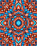 Bright Orange Blue Mandala Pattern Rug