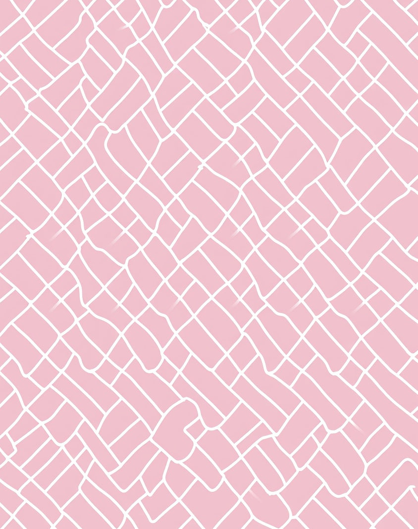 Soft Pink Woven Grid Design Rug