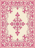 Classic Floral Medallion Pink Rug