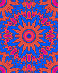 Vibrant Sunburst Mandala Pattern Rug