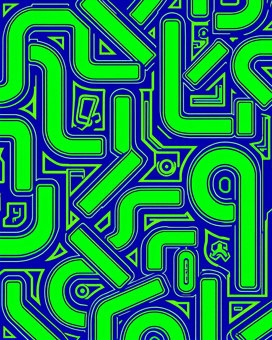 Bold Geometric Neon Lines Rug