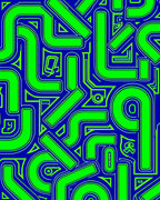 Bold Geometric Neon Lines Rug