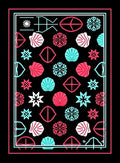 Geometric Snowflakes Shells Design Rug