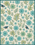 Botanical Daisy Butterfly Pattern Rug