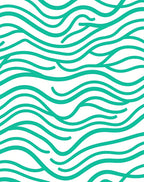 Teal Wave Pattern Abstract Rug
