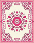 Pink Floral Medallion Frame Design Rug