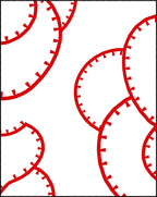 Red Curved Stitch Pattern Rug