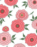 Pink Peony Garden Floral Pattern Rug