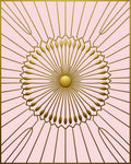 Golden Sunburst Geometric Design Rug