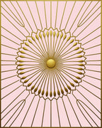 Golden Sunburst Geometric Design Rug