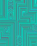 Bold Geometric Teal Red Design Rug