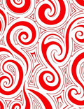 Bold Red Swirl Triangle Pattern Rug