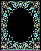 Art Nouveau Floral Pattern Frame Design Rug