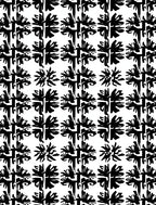 Black White Abstract Floral Tiling Rug