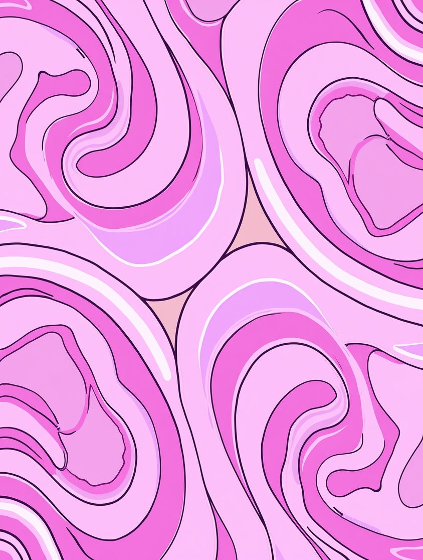 Swirling Pink Abstract Pattern Rug