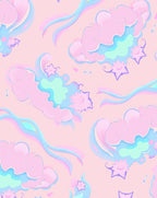 Pastel Dream Cloud Star Pattern Rug