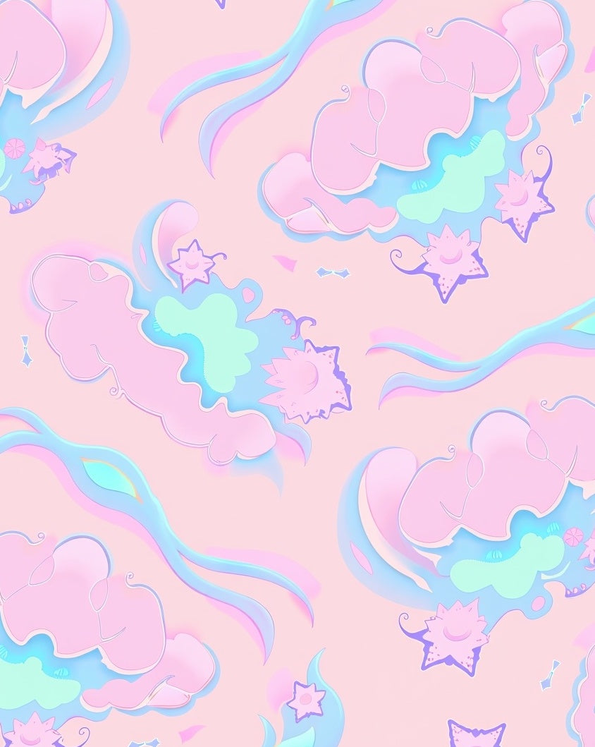 Pastel Dream Cloud Star Pattern Rug