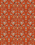 Ornate Floral Symmetry Orange Rug