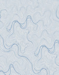 Abstract Blue Wavy Contour Pattern Rug