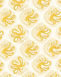 Yellow Swirl Abstract Organic Pattern Rug