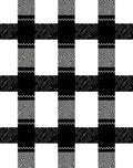 Bold Black White Checked Design Rug
