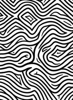 Abstract Black White Wavy Lines Rug