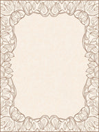 Elegant Outline Floral Border Rug