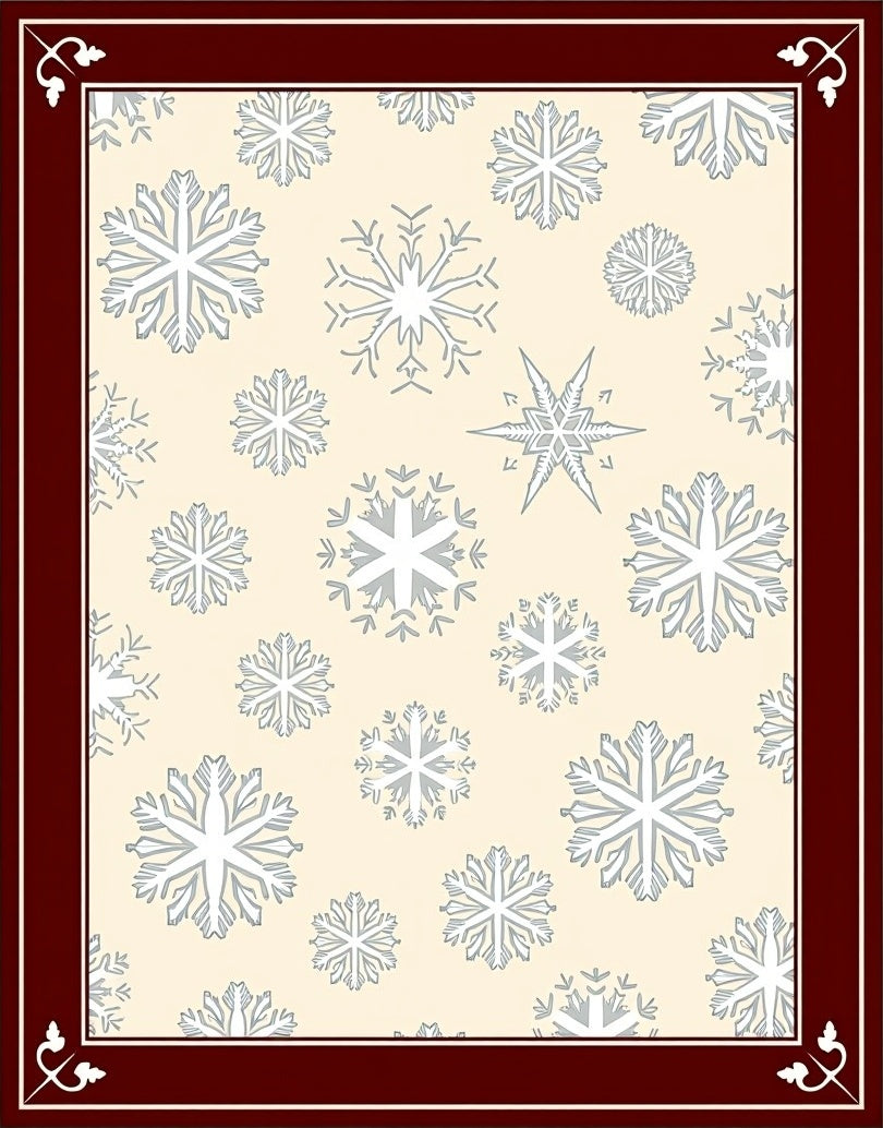 Winter Snowflake Pattern Design Rug