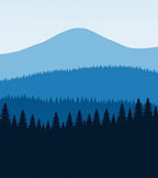 Layered Forest Silhouette Landscape Design Rug