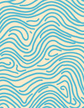 Abstract Blue Wave Pattern Rug