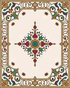 Ornamental Floral Medallion Design Rug