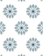 Navy Blue Snowflake Repeat Rug