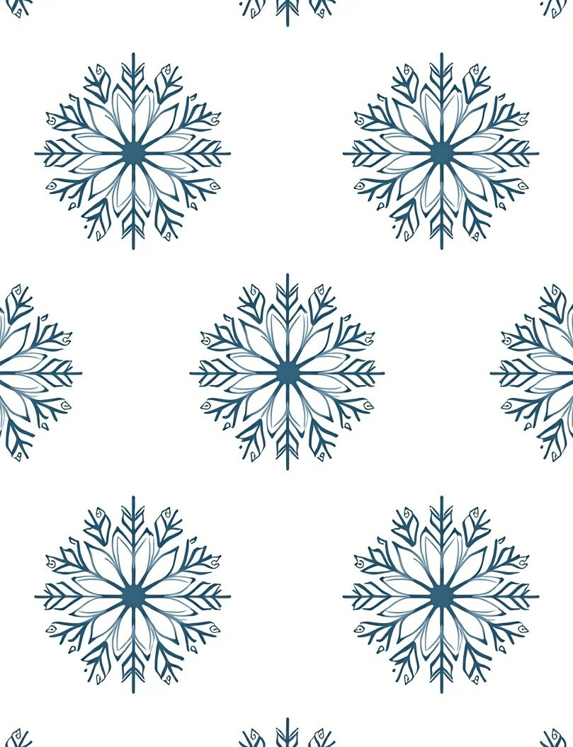 Navy Blue Snowflake Repeat Rug