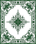Ornate Green Floral Filigree Rug