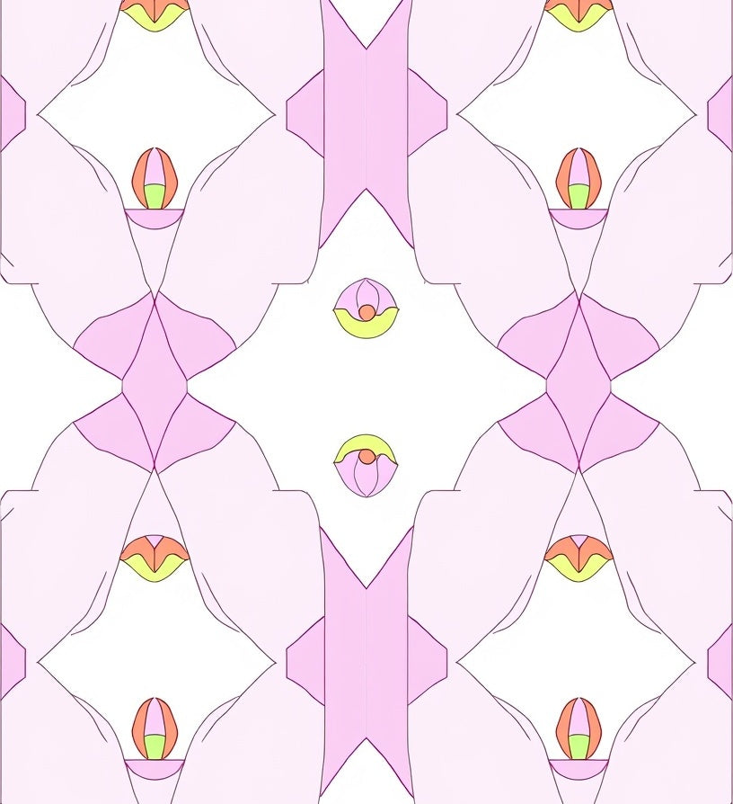 Soft Geometric Floral Pattern Rug