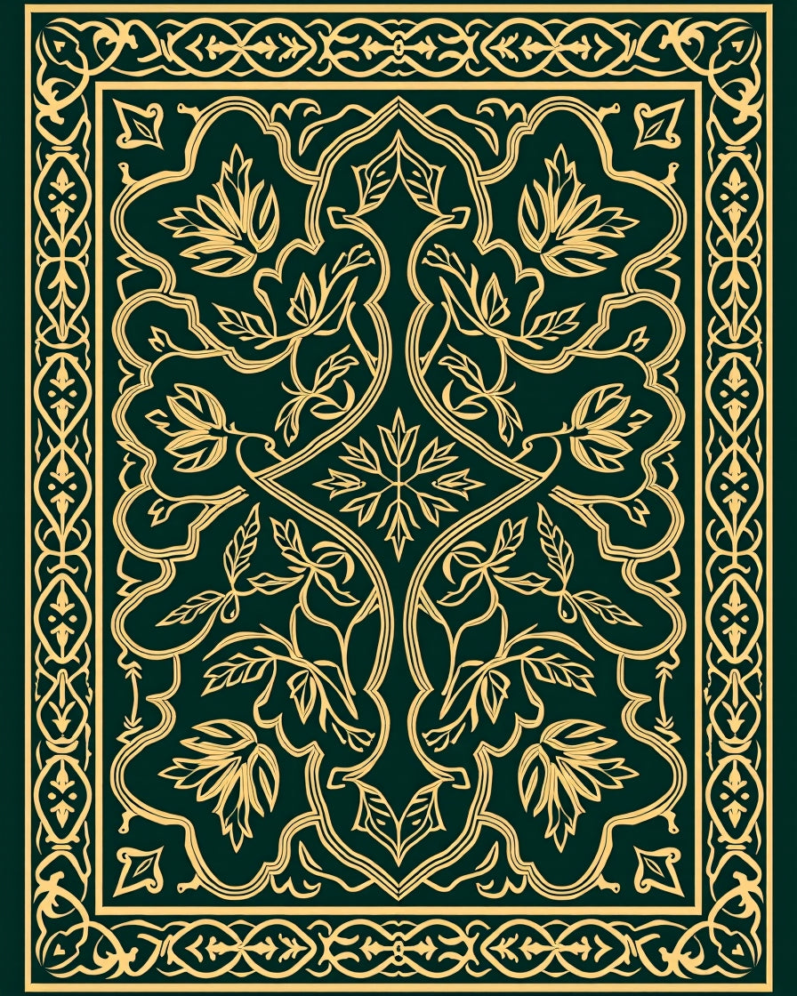 Elegant Floral Arabesque Pattern Rug