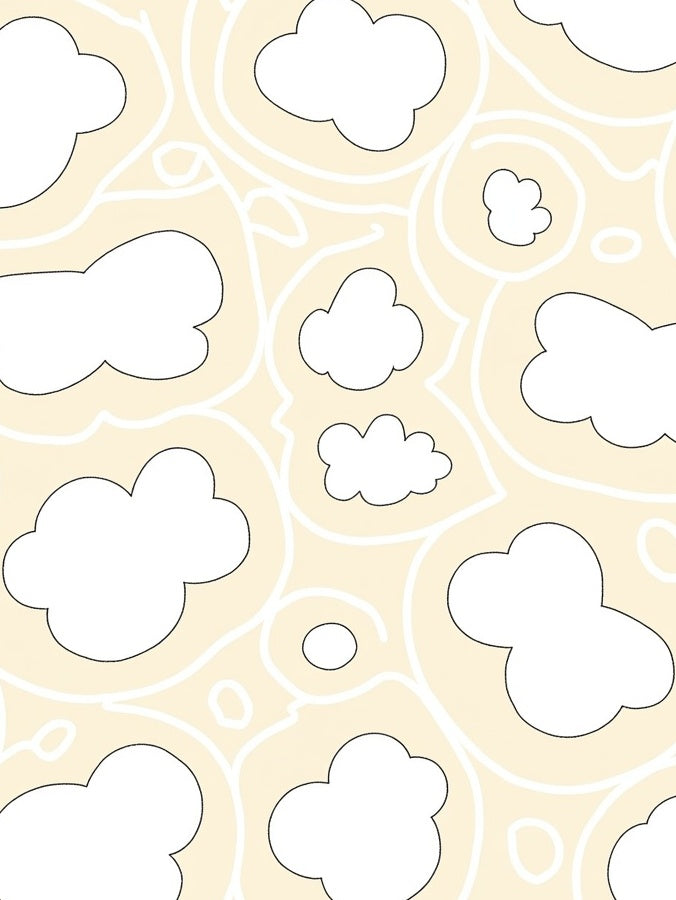 Stylized Clouds and Swirls Pattern Rug
