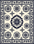 Floral Starburst Geometric Pattern Rug