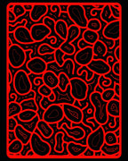 Bold Red Organic Lines Pattern Rug