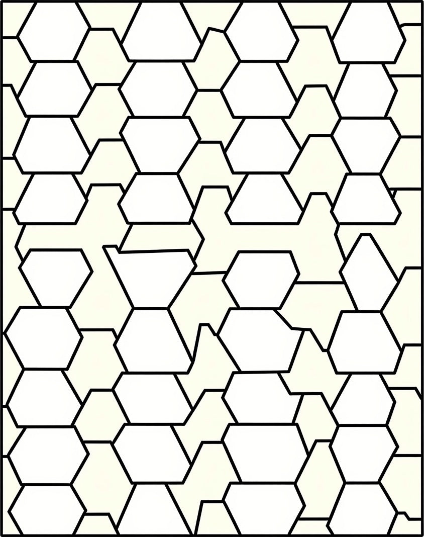 Geometric Hexagonal Outline Pattern Rug
